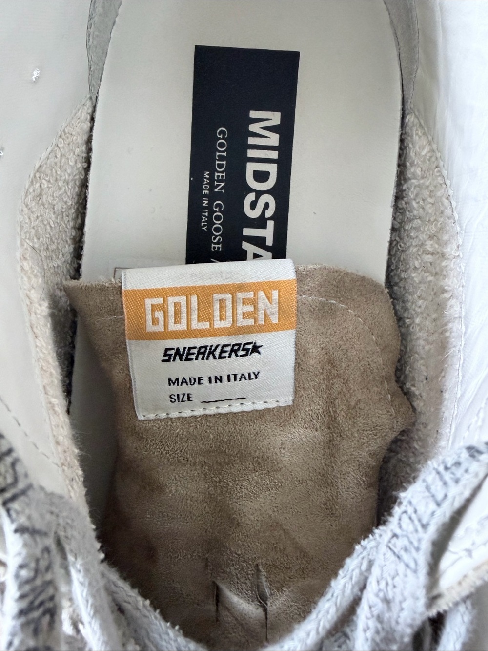 Golden Goose Mid Star Beige Suede High-Top Sneakers with Blue Star/Pink Pull Tab - Picture 11 of 16